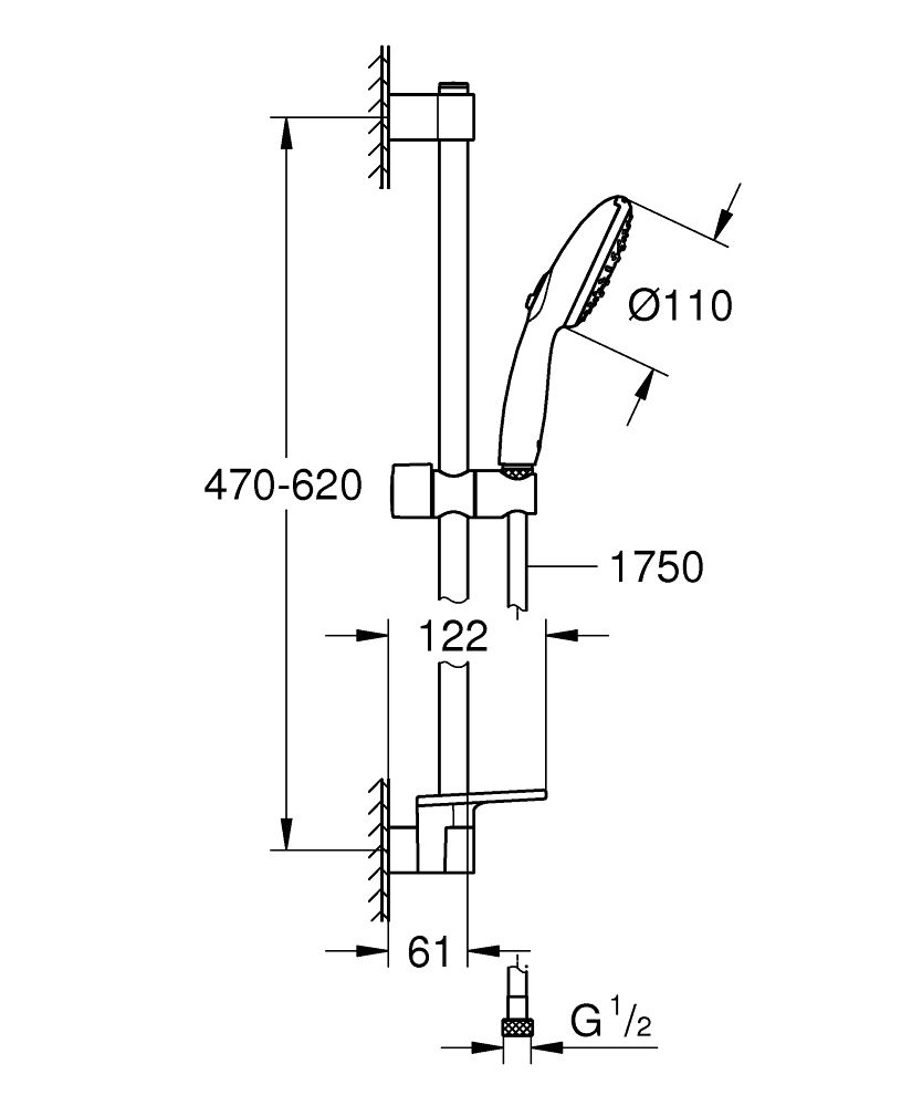 Grohe Profi Tempesta Sprchová súprava 3 trysky 60 cm, chróm 26917003 - galéria #3