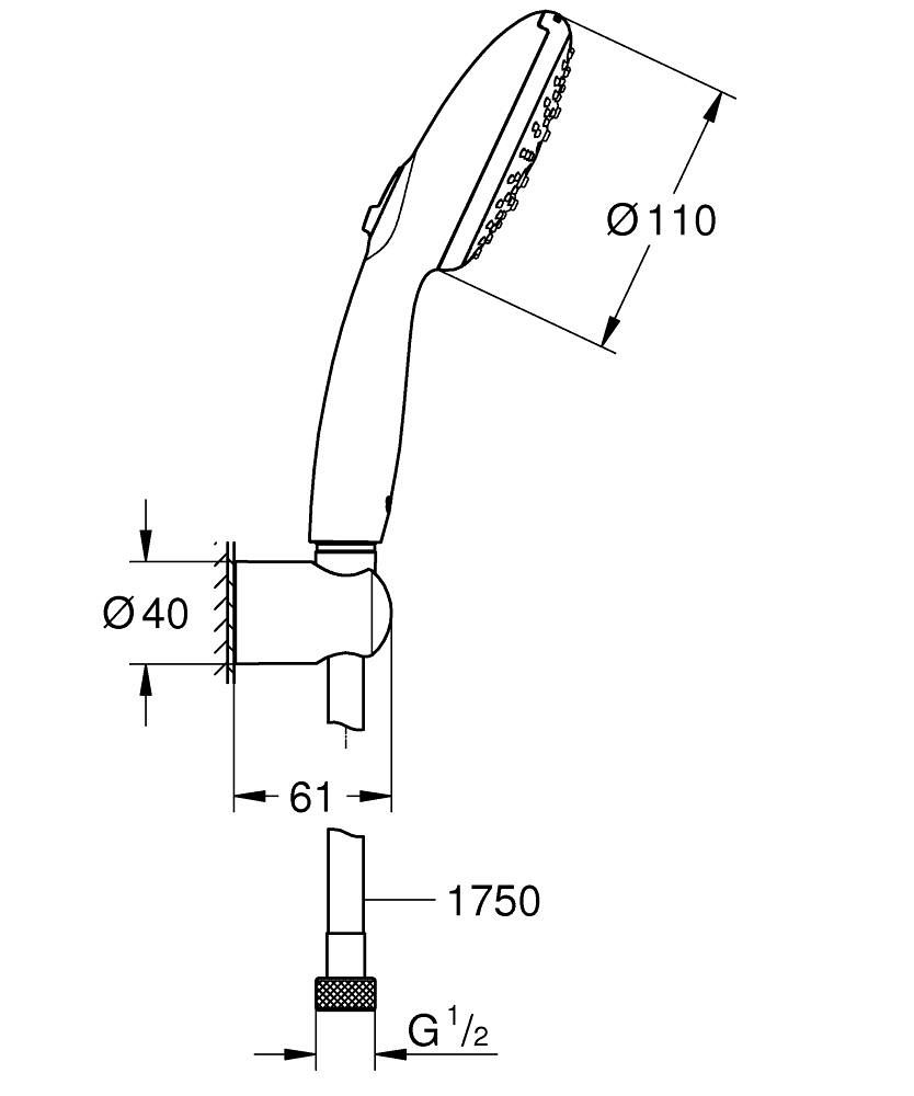 Vaňová súprava Grohe Profi Tempesta 3 Jet, chróm 27849003 - galéria #3