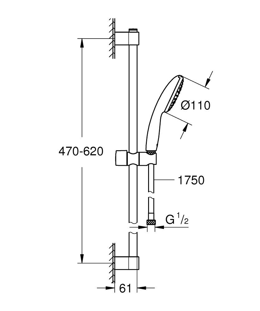 Grohe Profi Tempesta Sprchová súprava 1 tryska, 60 cm, chróm 27853003 - galéria #3