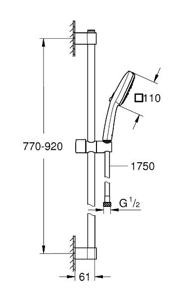 Grohe Profi Tempesta Cube 110 sprchový set 3jet 90 cm, chróm 26909003 - galéria #1