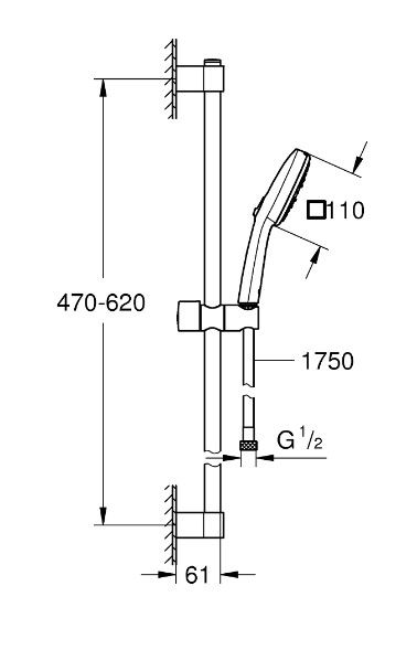 Grohe Profi Tempesta Cube 110 sprchový set 3jet 60 cm, chróm 27786003 - galéria #1