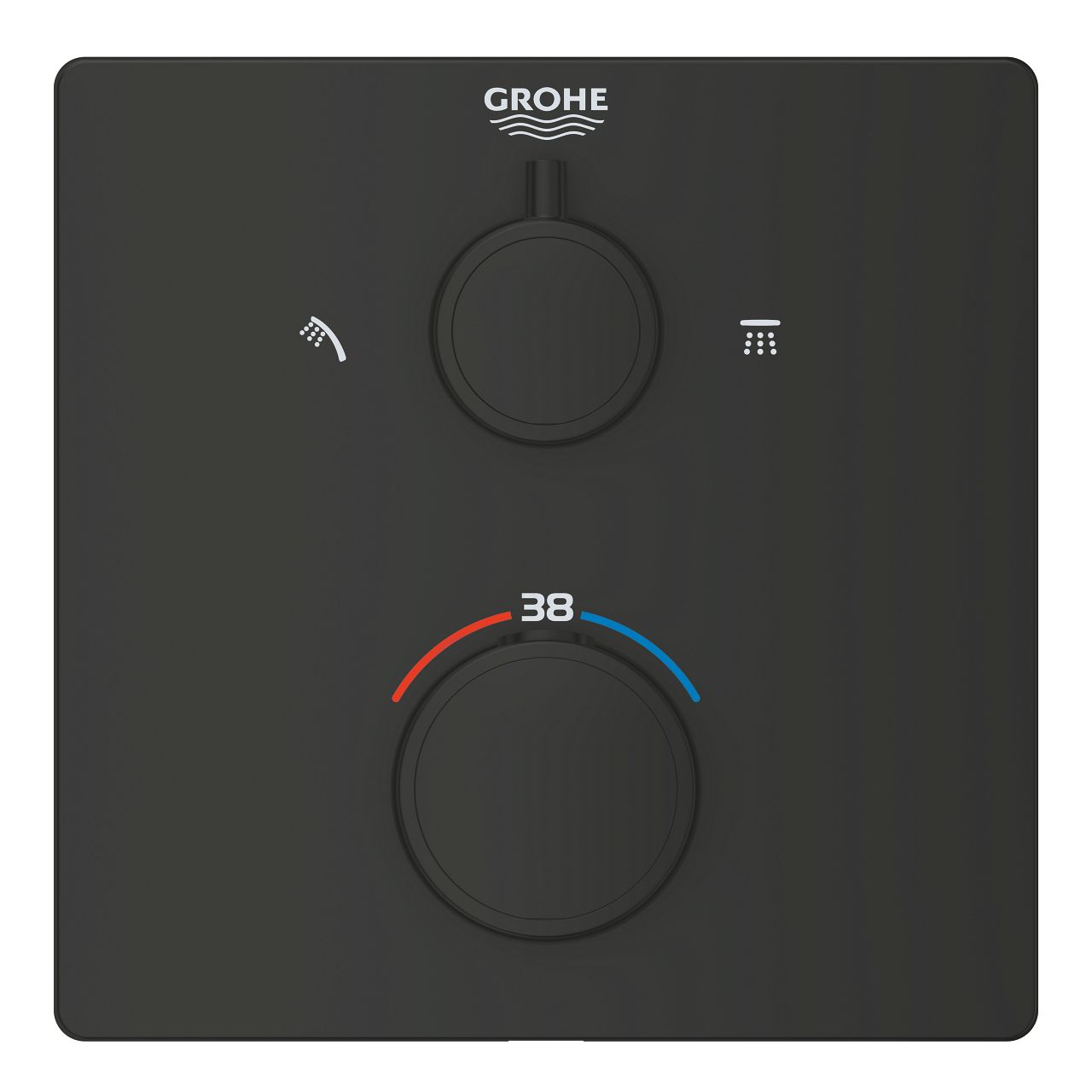 Grohe Profi Grohtherm Sprchová termostatická batéria s 2 výstupmi, čierna matná 1022092430 - galéria #2