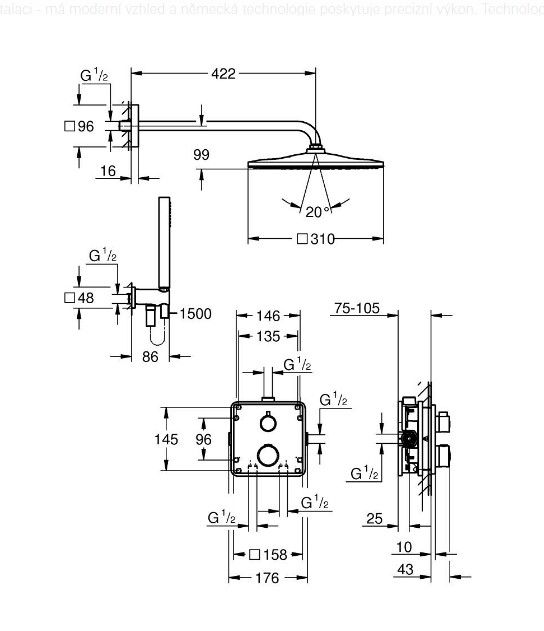 Sprchový systém Grohe Profi Grohtherm Soaker, chróm 34870000 - galéria #1