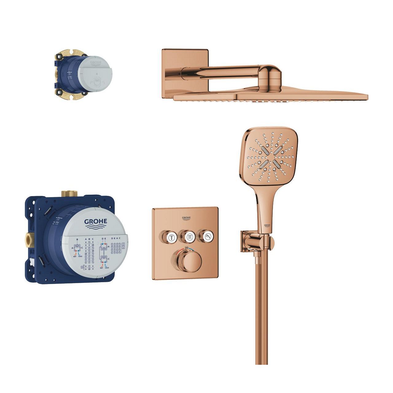 Grohe Profi Grohtherm Smartcontrol Sprchový systém so zásuvkou, teplý západ slnka lesk 34864DA0 - galéria #2
