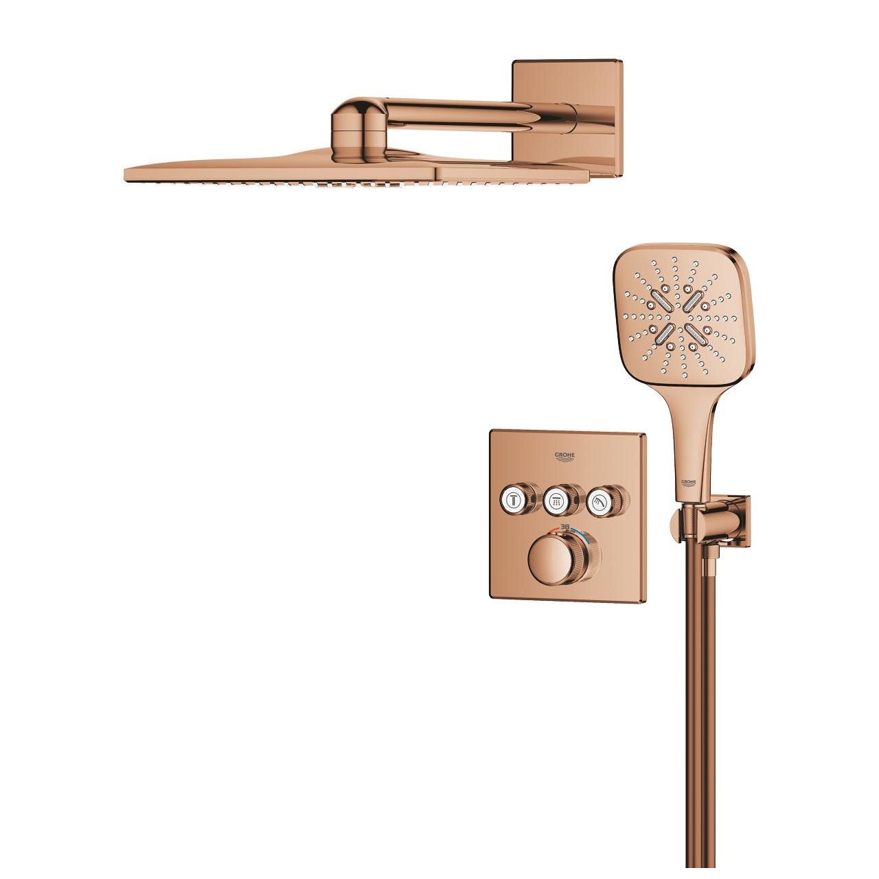 Grohe Profi Grohtherm Smartcontrol Sprchový systém so zásuvkou, teplý západ slnka lesk 34864DA0 - galéria #3