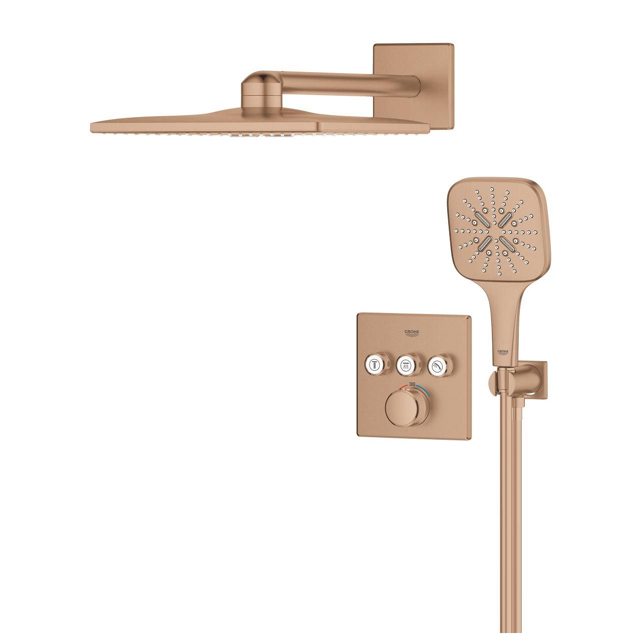 Grohe Profi Grohtherm Smartcontrol Podomietkový sprchový systém, kartáčovaný teplý západ slnka 34864DL0 - galéria #3