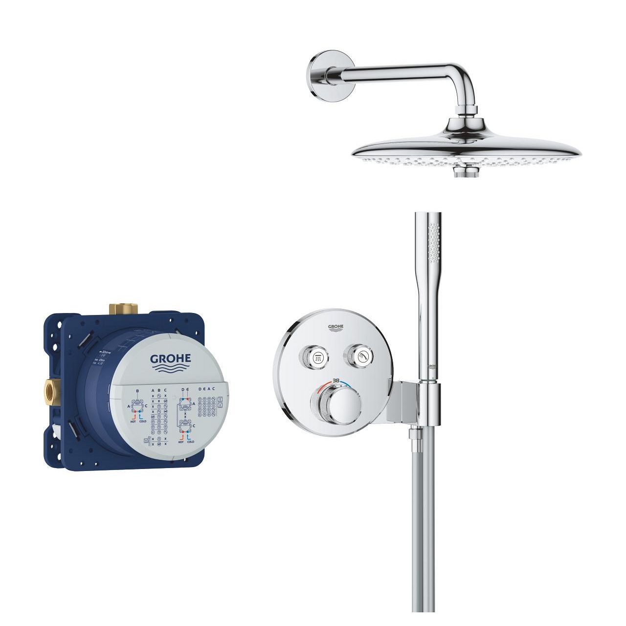 Sprchový systém Grohe Profi Grohtherm Smartcontrol Socket, chróm 34867000 - galéria #2