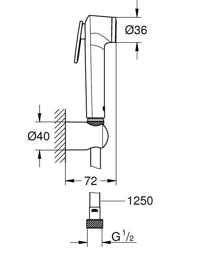 Grohe Tempesta-F Trigger Spray Bidetová sprška s držákem, Supersteel 27513DC1 - galéria #2