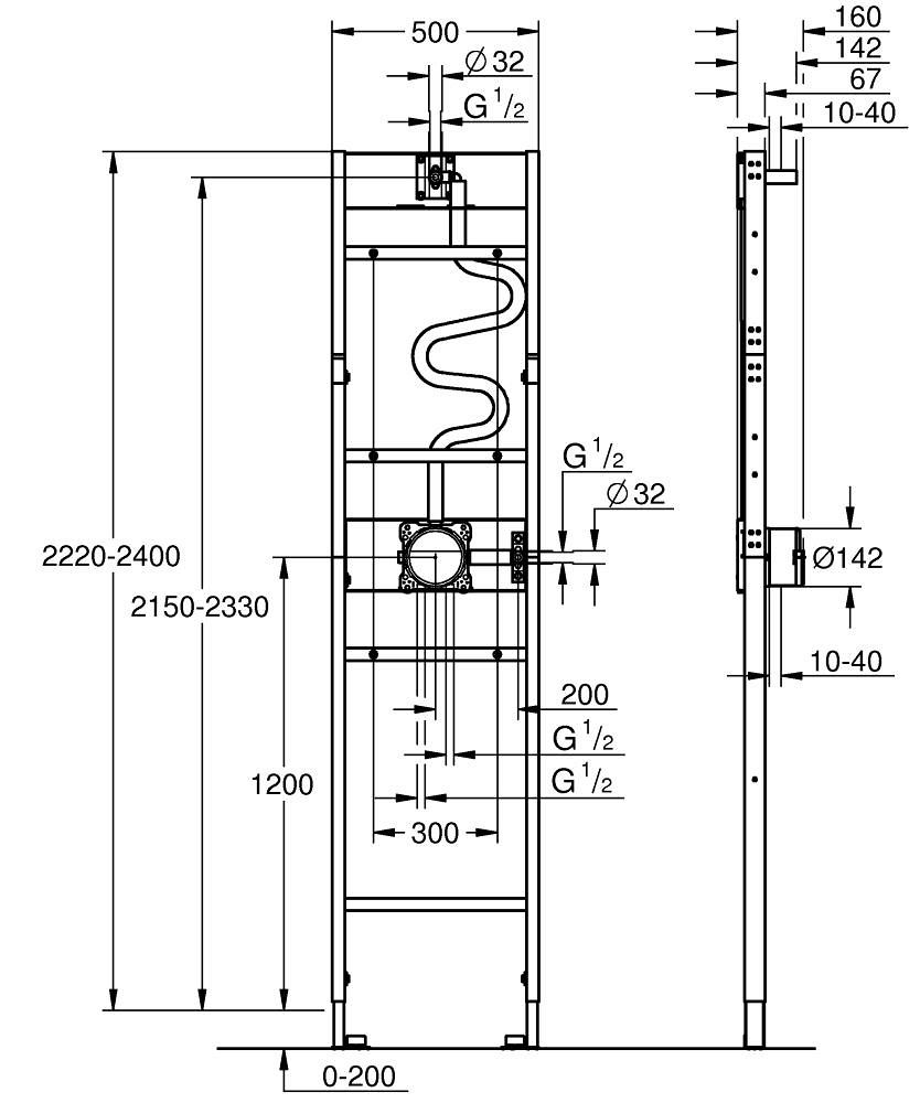 Grohe Profi Rapido Rám na inštaláciu skrytého sprchového systému, 1 prúd, 1039939990 - galéria #7
