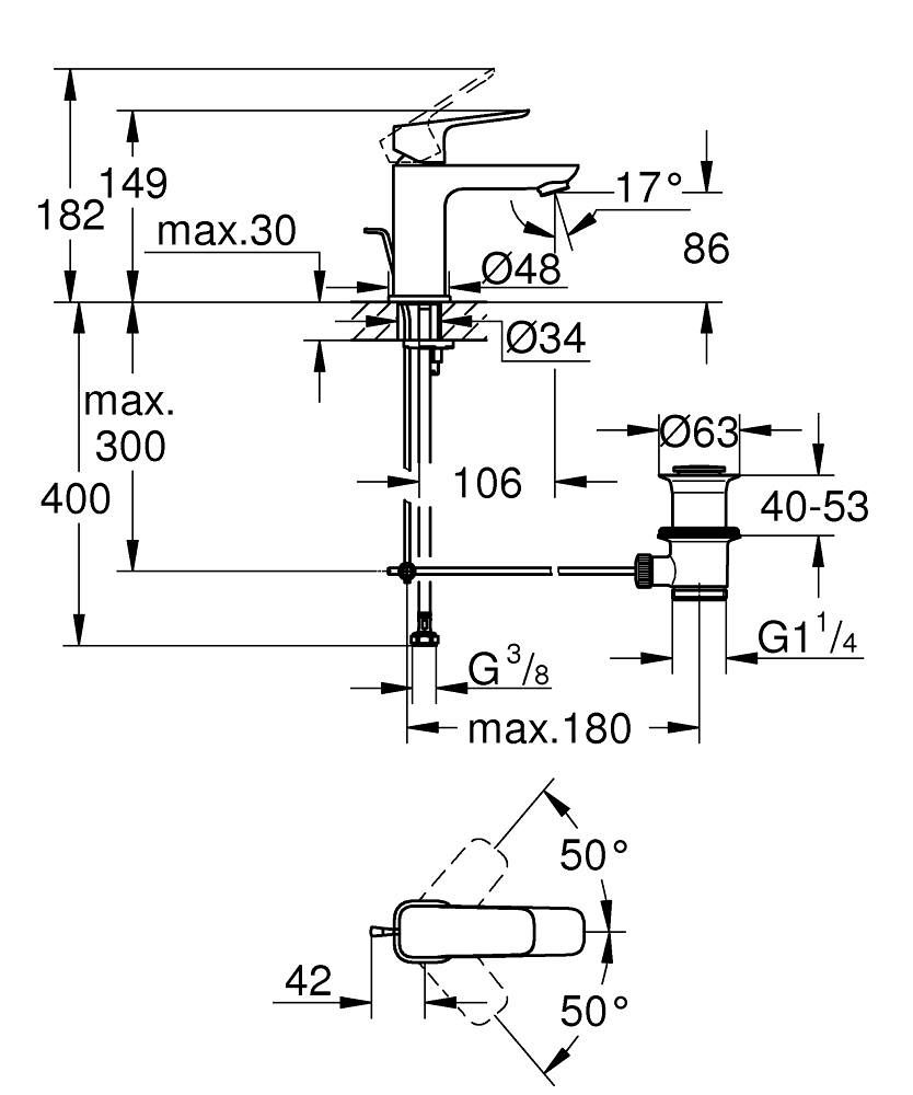 Grohe Profi Cubeo Umývadlová batéria s výtokom - vyťahovacia rukoväť, chróm 1016940000 - galéria #1