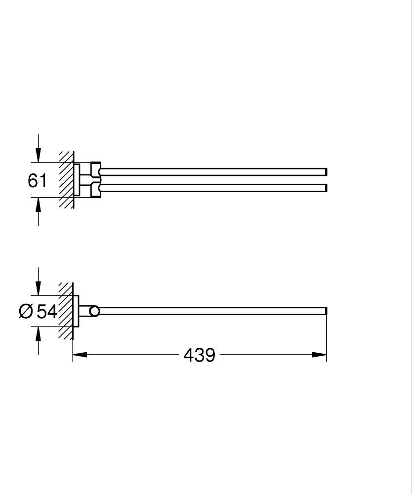 Grohe Start Dvojitý držiak na uteráky, kartáčovaný Cool Sunrise 41183GN0 materiál: kov - galéria #2