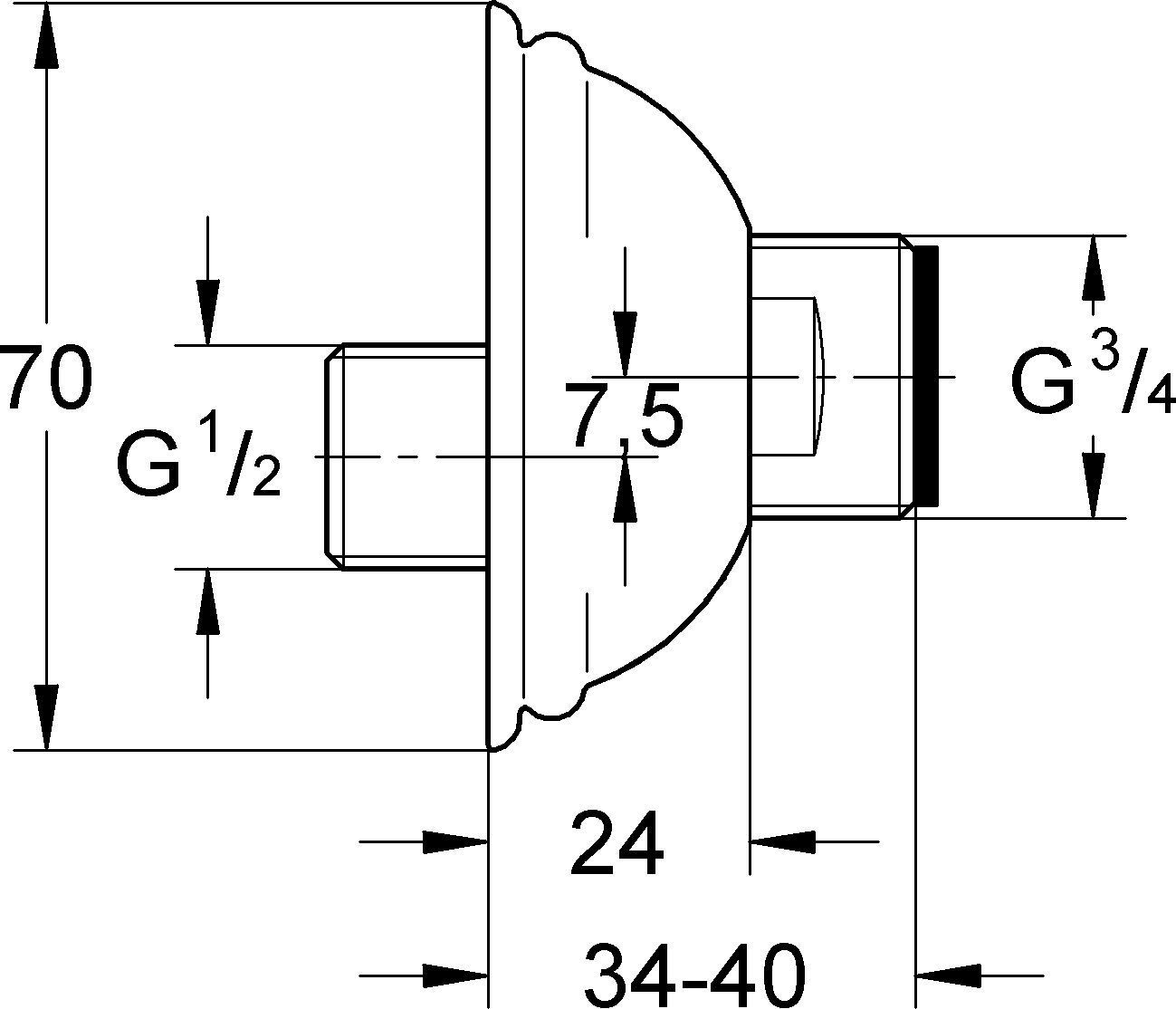 Grohe S-konektor, zlatý 12024G00 - galéria #1