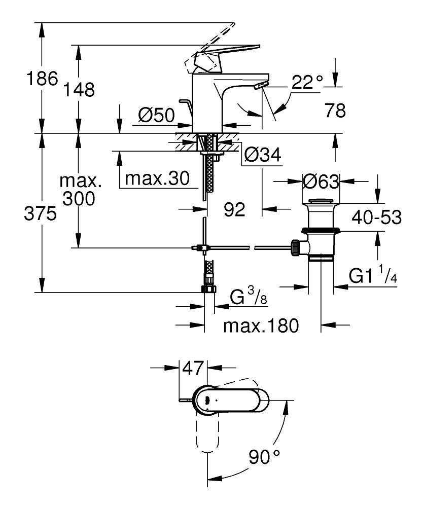 Grohe Eurosmart Cosmopolitan umývadlová batéria 2337700E - galéria #1