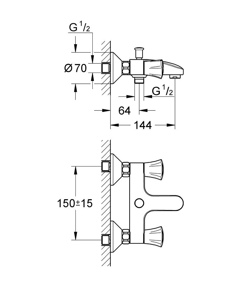 Vaňová batéria Grohe Costa L 25450001 - galéria #1
