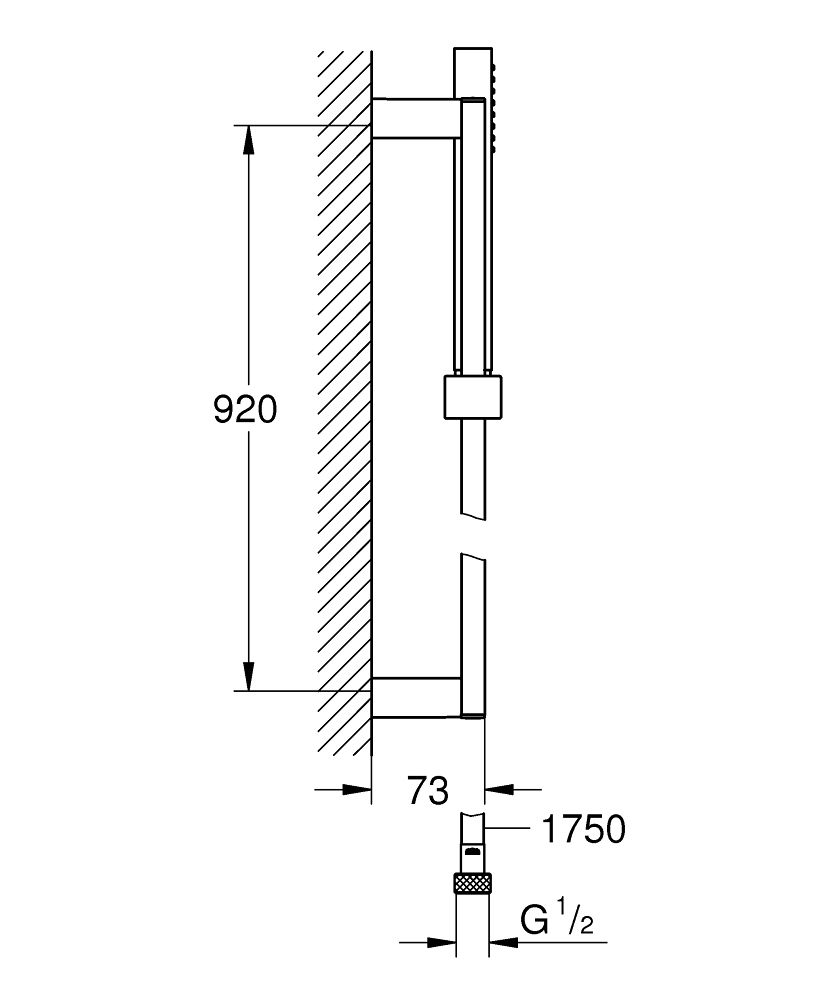 Súprava sprchovacích tyčí Grohe Euphoria Cube Stick, 1 prúd 27700000 - galéria #1