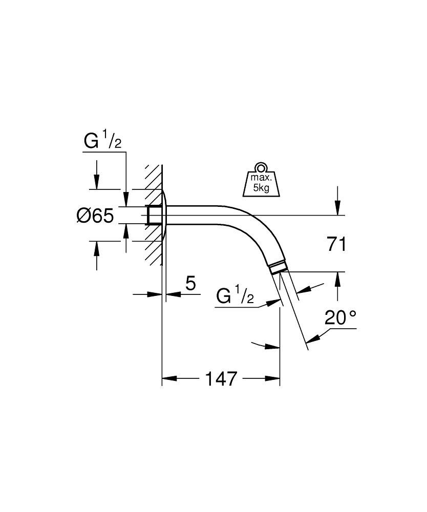 Sprchové rameno Grohe Relexa 147 mm 28541000 - galéria #1