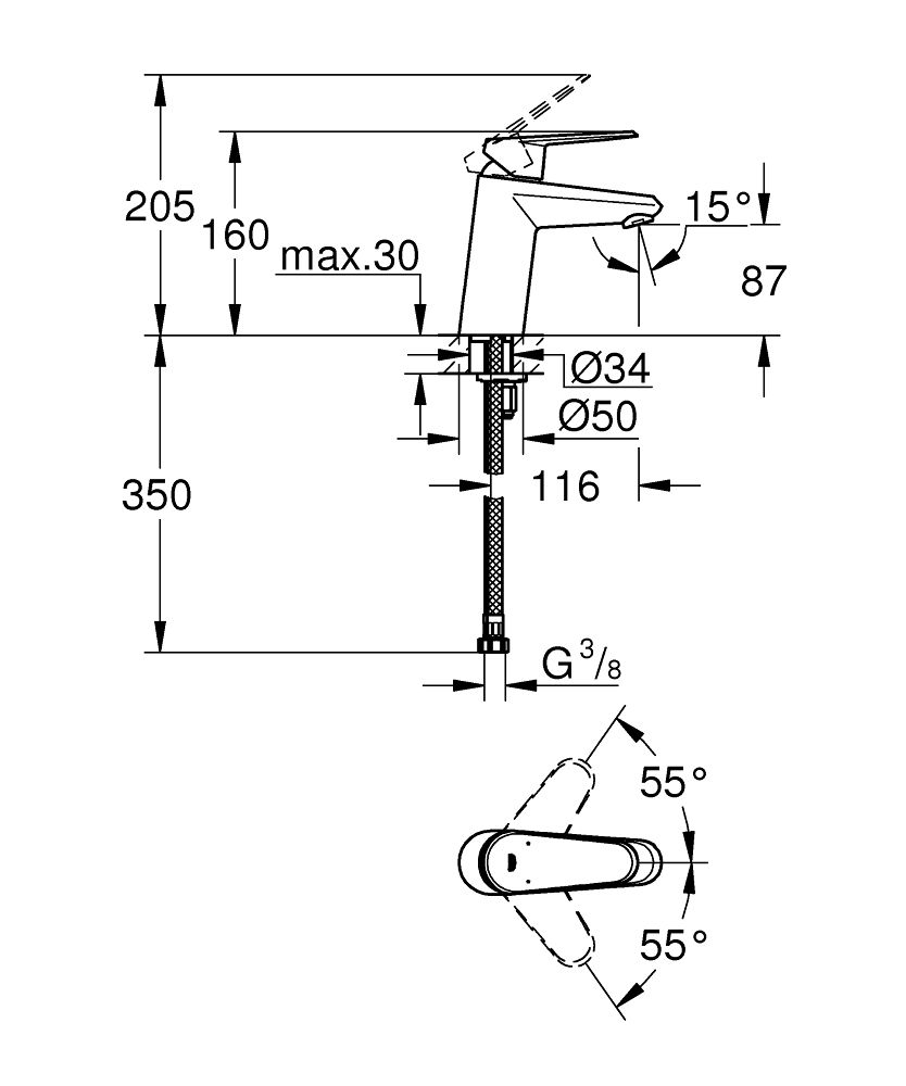 Grohe Páková umývadlová batéria DN 1 3246920E - galéria #1