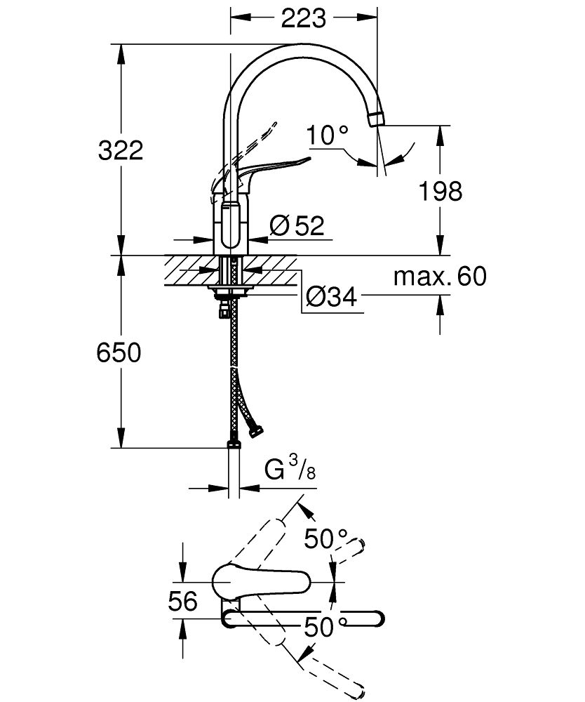 Drezová batéria Grohe Euroeco 32786000 - galéria #1