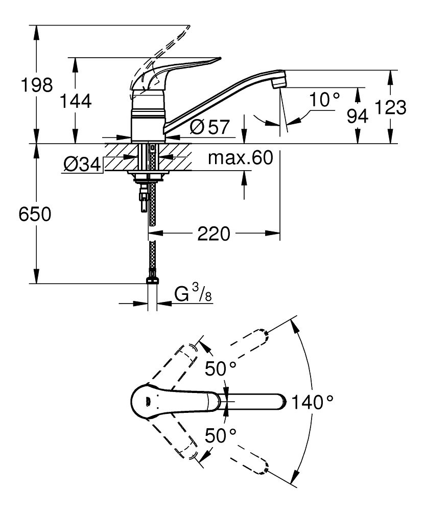 Drezová batéria Grohe Euroeco 32787000 - galéria #1