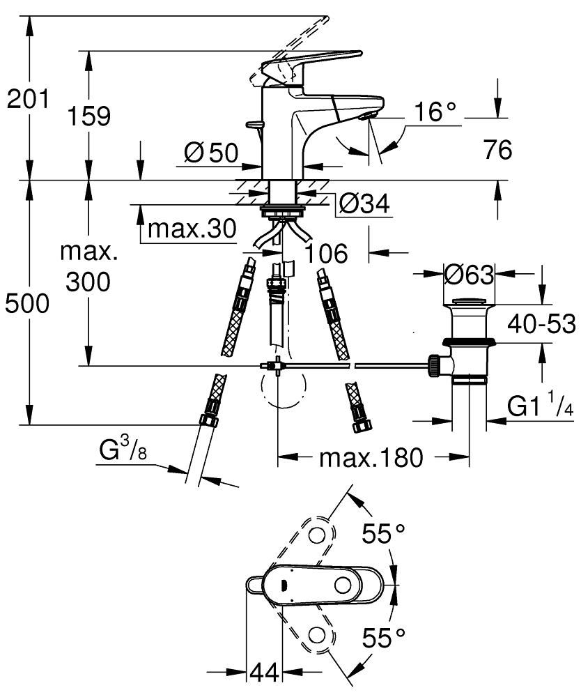 Grohe Europlus Umývadlová batéria 33155002 - galéria #1