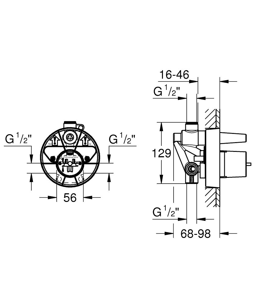 Univerzálna páková armatúra Grohe pod omietku 33961000 - galéria #2