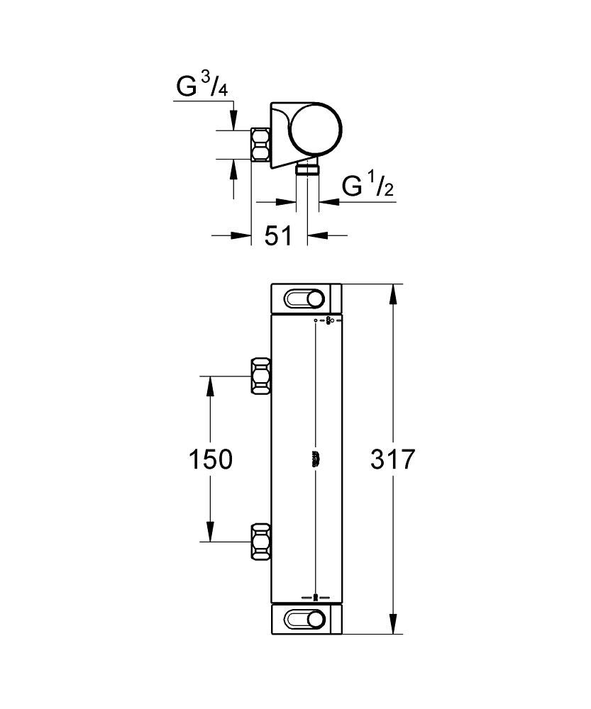 Grohe Grohtherm 2000 Termostatická sprchová batéria 34170001 - galéria #1
