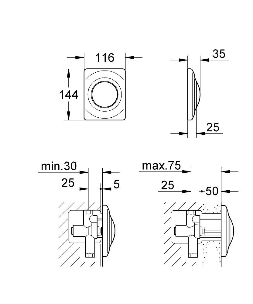 Splachovacie tlačidlo Grohe Surf 37018SH0 - galéria #1