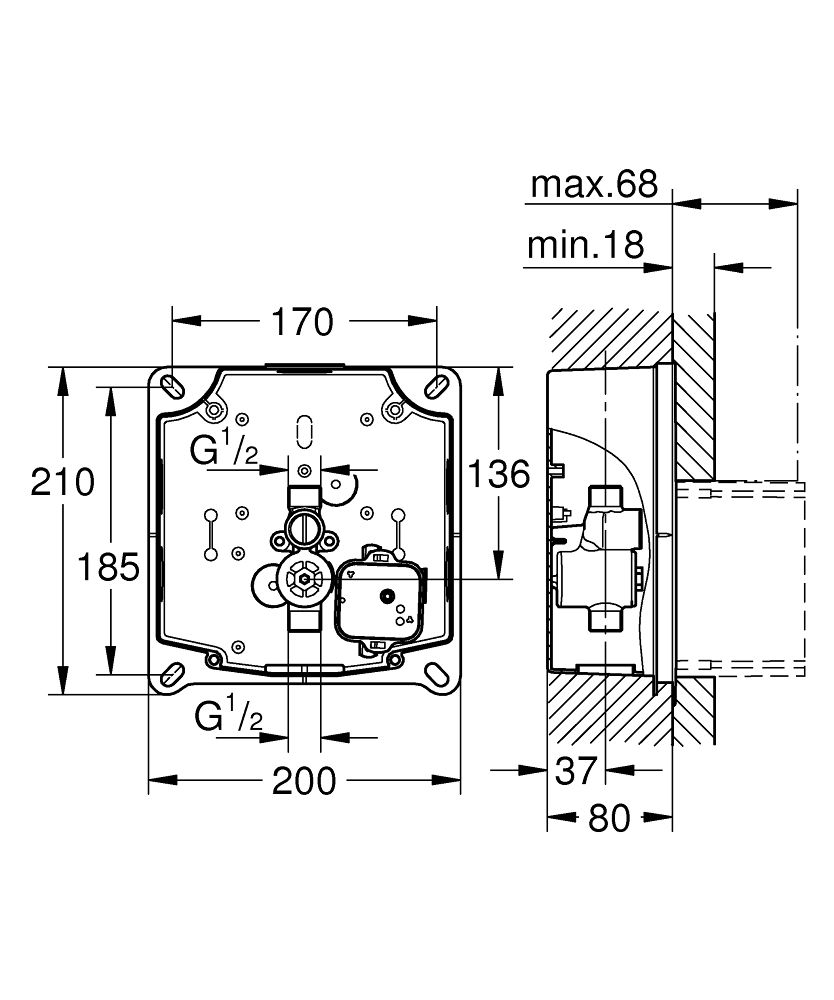 Grohe Rapido U zásuvková batéria 37338000 - galéria #1