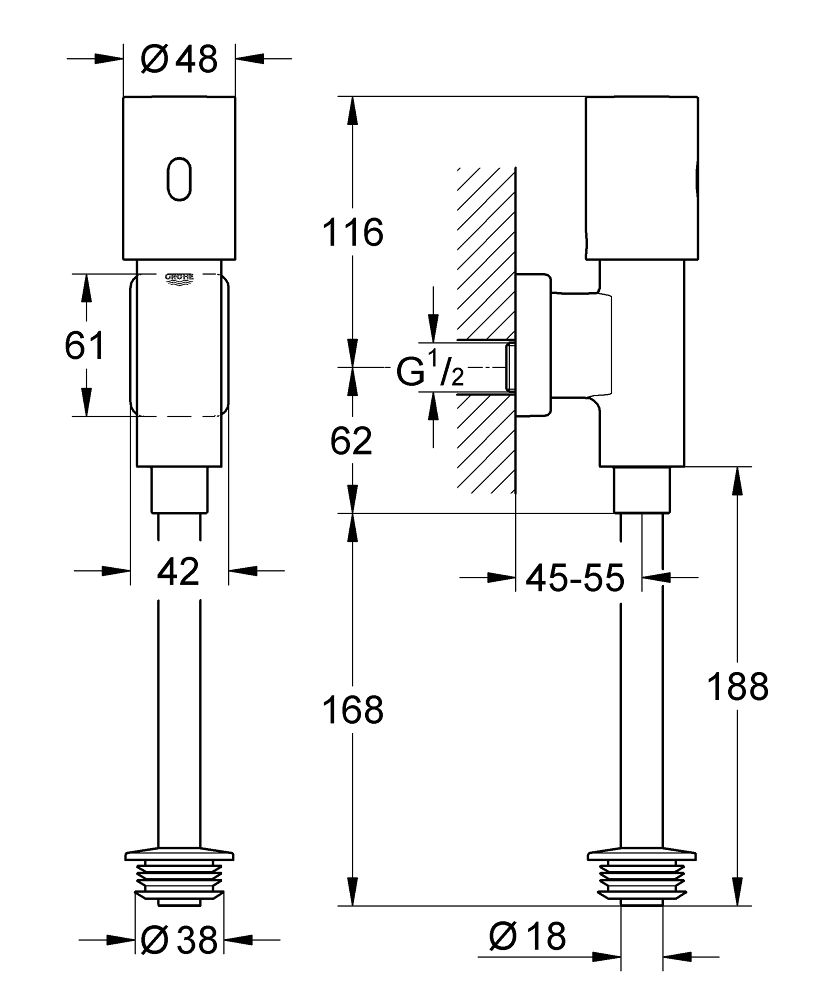 Infračervená elektronika Grohe Tectron Rondo pre pisoár 37421000 - galéria #1