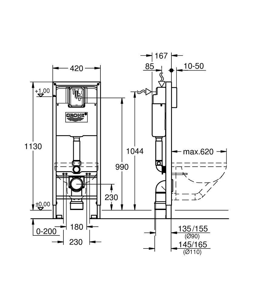 Grohe Rapid SL pre závesné WC 38713001 - galéria #1