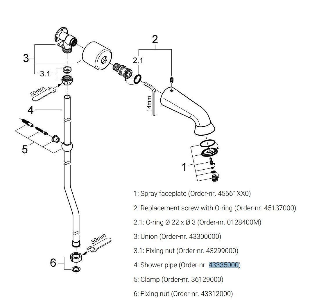 Grohe Spojovacia rúrka, chróm, G43335000 - galéria #1