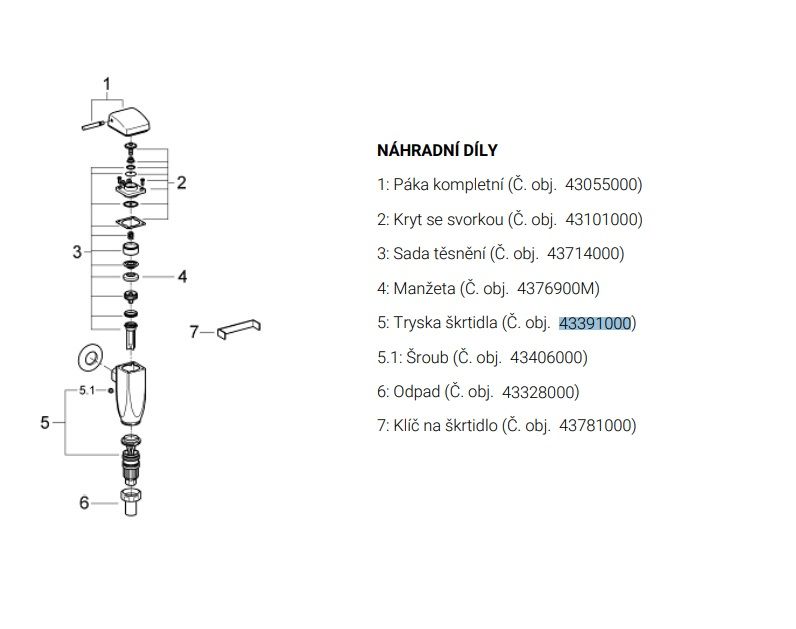 Grohe Náhradná tryska pre škrtiacu klapku, G43391000 - galéria #1