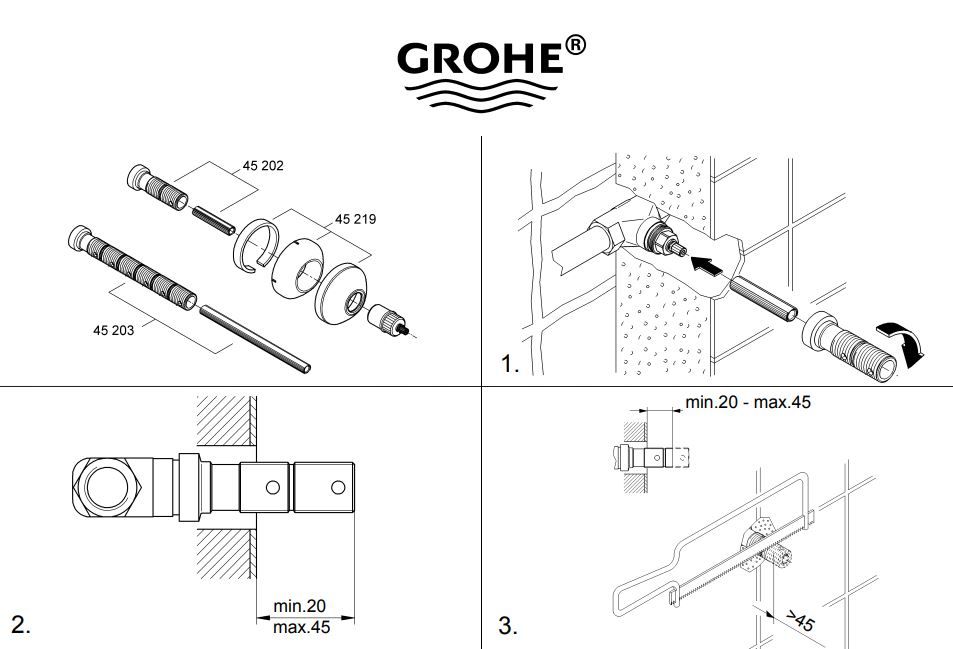 Predlžovacia súprava Grohe 8 cm, G45202000 - galéria #2