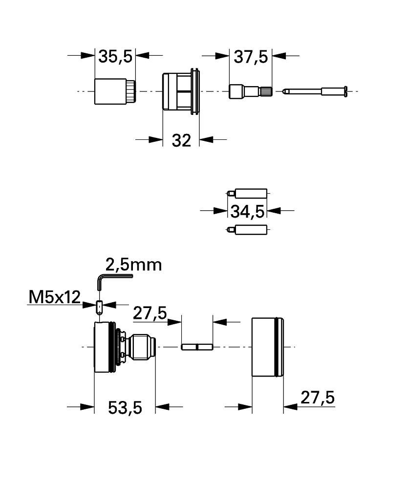 Rozširujúca súprava Grohe 27,5 mm, G47358000 - galéria #1