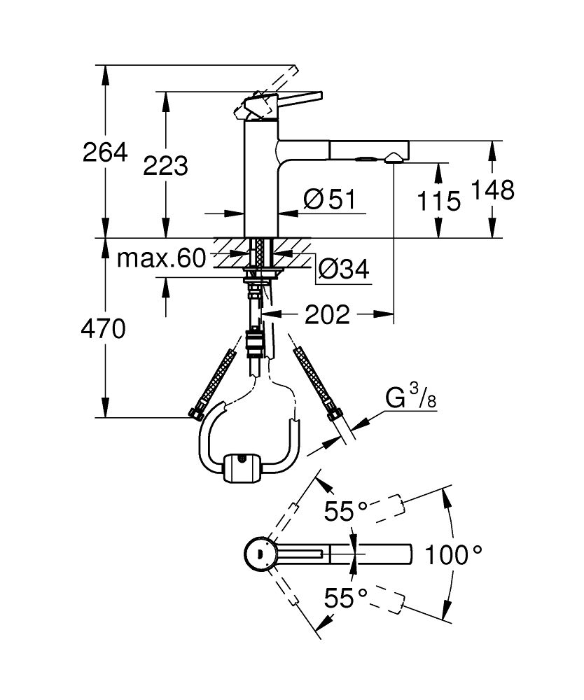 Grohe Concetto Jednopáková umývadlová batéria, Supersteel 30273DC1 - galéria #1