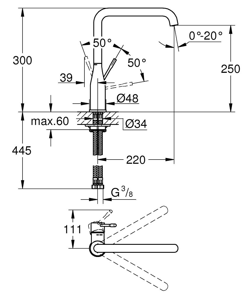 Grohe Essence Nová drezová batéria bez odpadu, Supersteel 30269DC0 - galéria #1