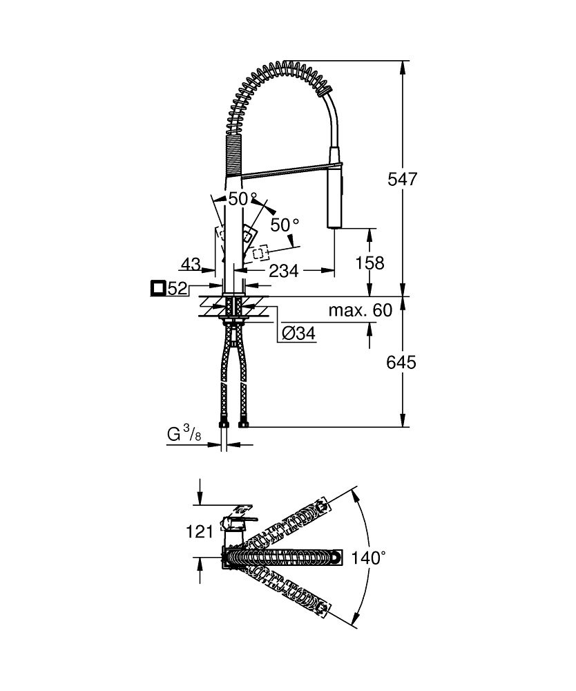 Grohe Eurocube Drezová batéria, Supersteel 31395DC0 - galéria #1
