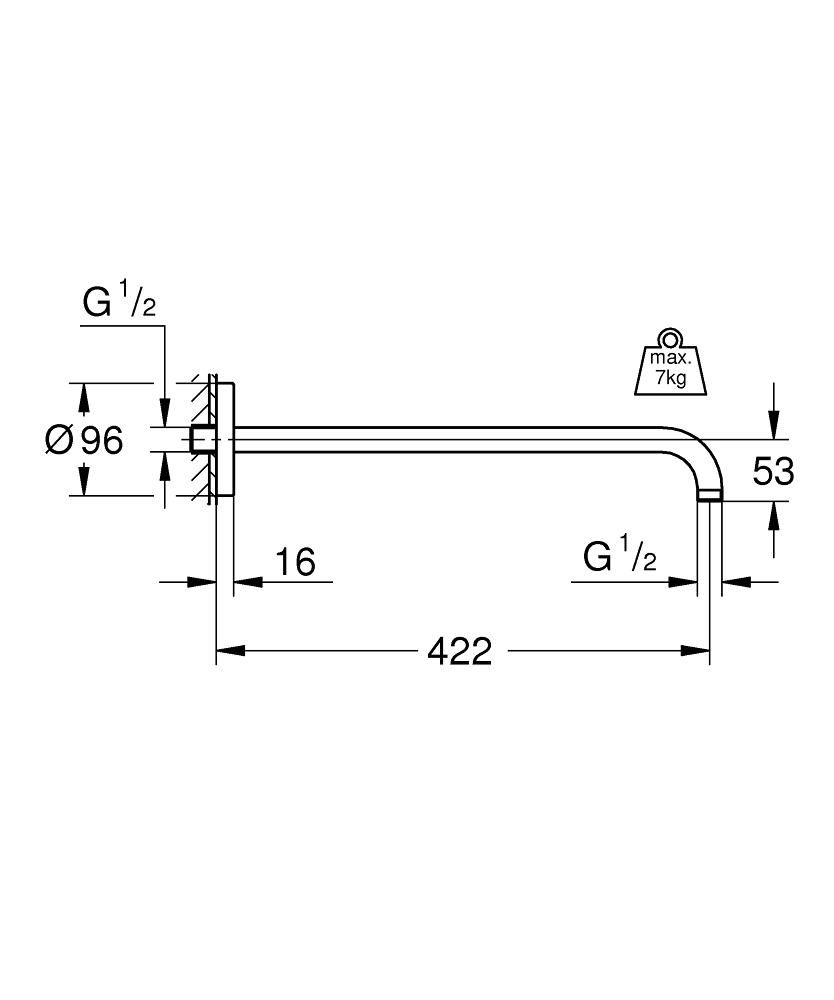 Grohe Rainshower Sprchové rameno 42,2 cm, chróm 26146000 - galéria #1