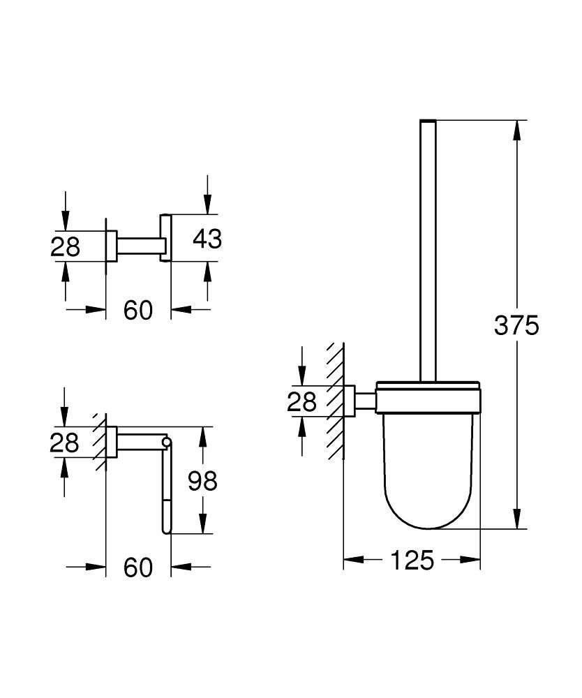 Súprava toaletného príslušenstva Grohe Essentials Cube 3 v 1 40757001 - galéria #1