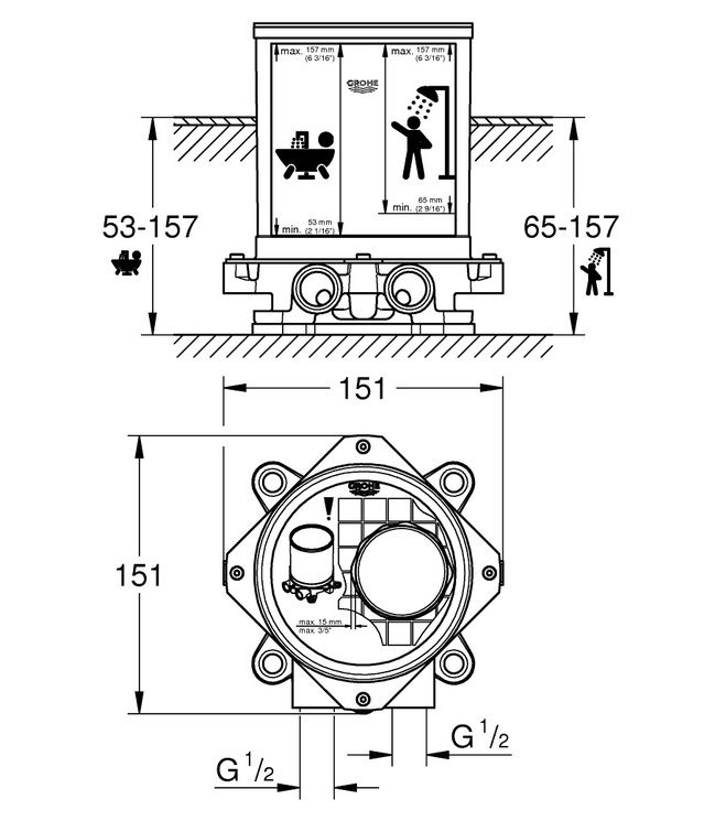 Podlahová montážna jednotka Grohe 45984001 - galéria #2