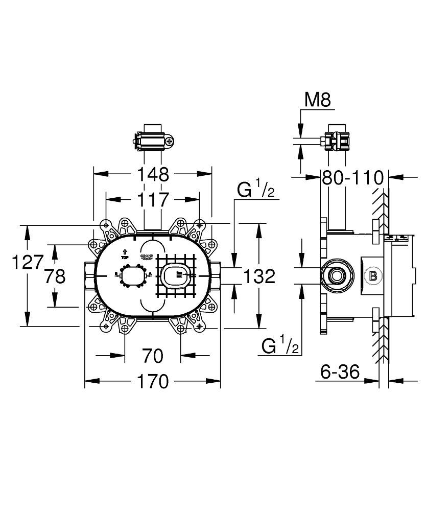 Grohe Rainshower SmartControl Podomietková sprcha 360 26264001 - galéria #1