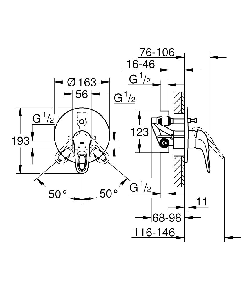 Vaňová batéria Grohe Eurostyle 33637003 - galéria #1