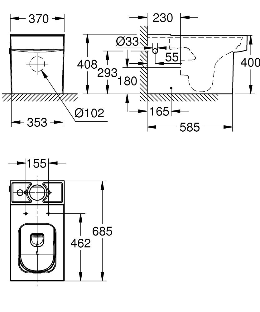 Grohe Cube Ceramic WC mísa 37 x 40 cm, bílá 3948400H - galéria #2