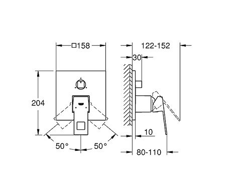 GROHE Eurocube Jednopáková umývadlová batéria s trojcestným prepínačom 24094000 - galéria #3