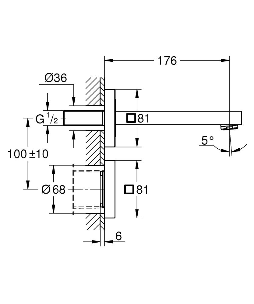 Elektronická infračervená batéria Grohe Eurocube E, chróm 36442000 - galéria #1