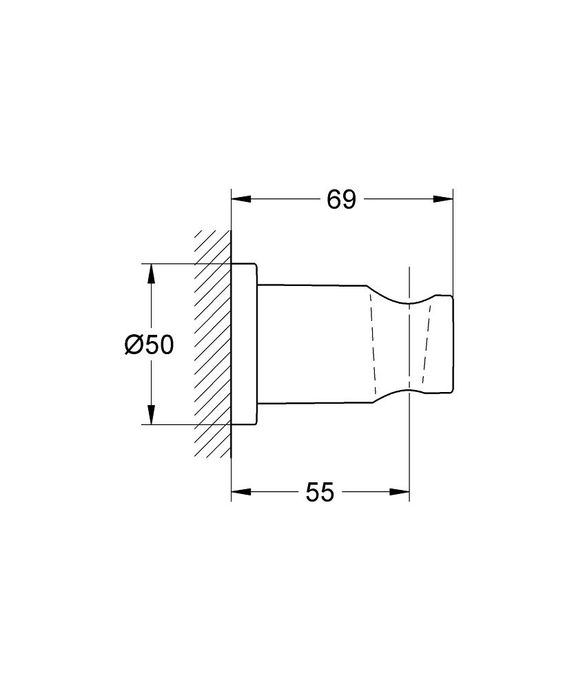 Nástenný držiak sprchy Grohe Rainshower, chladný východ slnka, lesk 27074GL0 - galéria #1