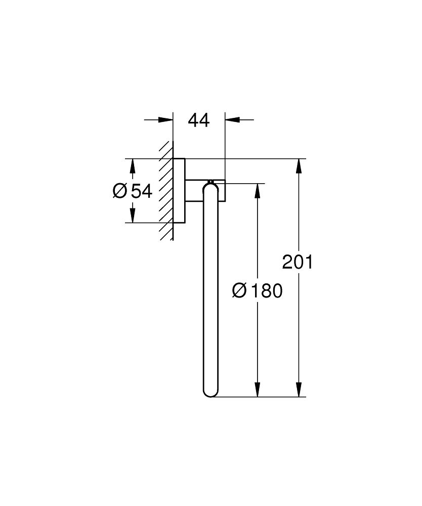 Uterákový držiak Grohe Essentials, kartáčovaný tvrdý grafit 40365AL1 - galéria #1