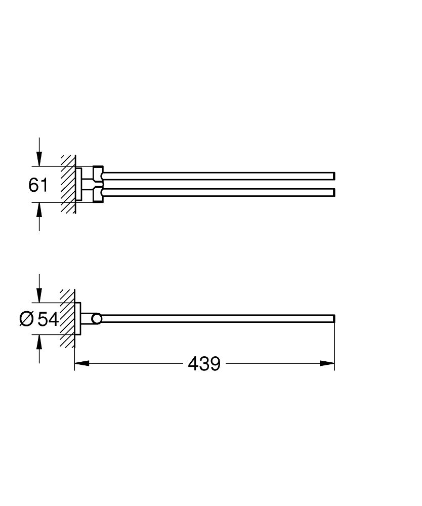 Uterákový držiak Grohe Essentials, kartáčovaný, Cool Sunrise 40371GN1 - galéria #1