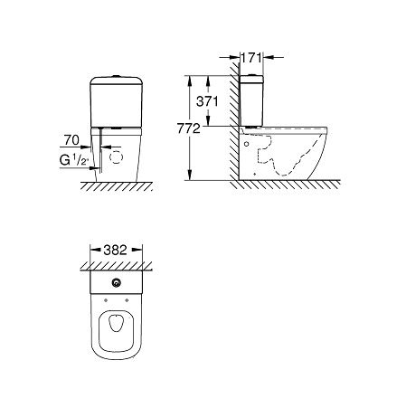 Keramická splachovacia nádržka Grohe Euro, alpská biela 39332000 - galéria #2