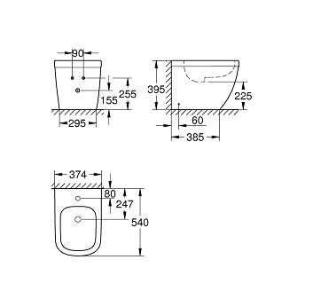 Grohe Euro Keramický stojaci bidet s PureGuard, alpská biela 39340000 - galéria #1